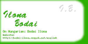 ilona bodai business card